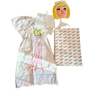 Ben Cooper Barbie Bride Costume Dress & Mask 1982 Vintage Halloween